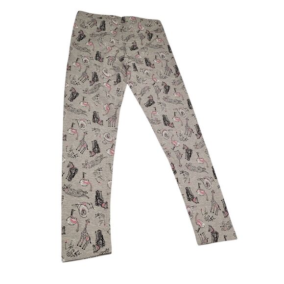 Spotted Zebra Girls Casual Zoo Animals Printed Gray Leggings Size Large (10) - Picture 2 of 9